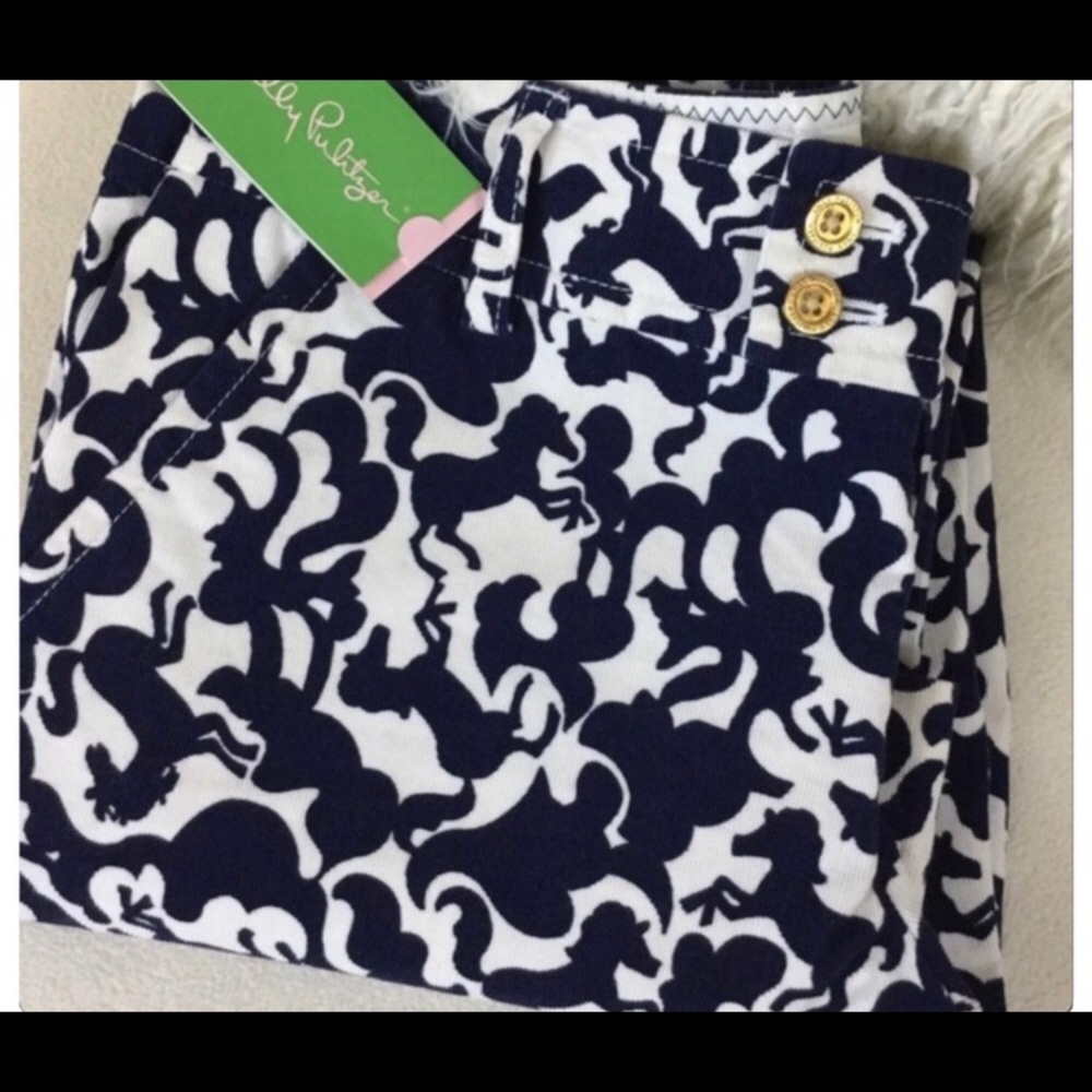 NWT Lilly Pulitzer Horse Print Palm Beach Capri 8